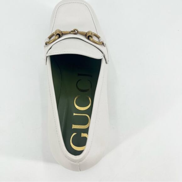 GUCCI Houdan Horsebit Leather Platform Loafers Chunky Retro Block Heel Size 35.5 - Picture 9 of 15